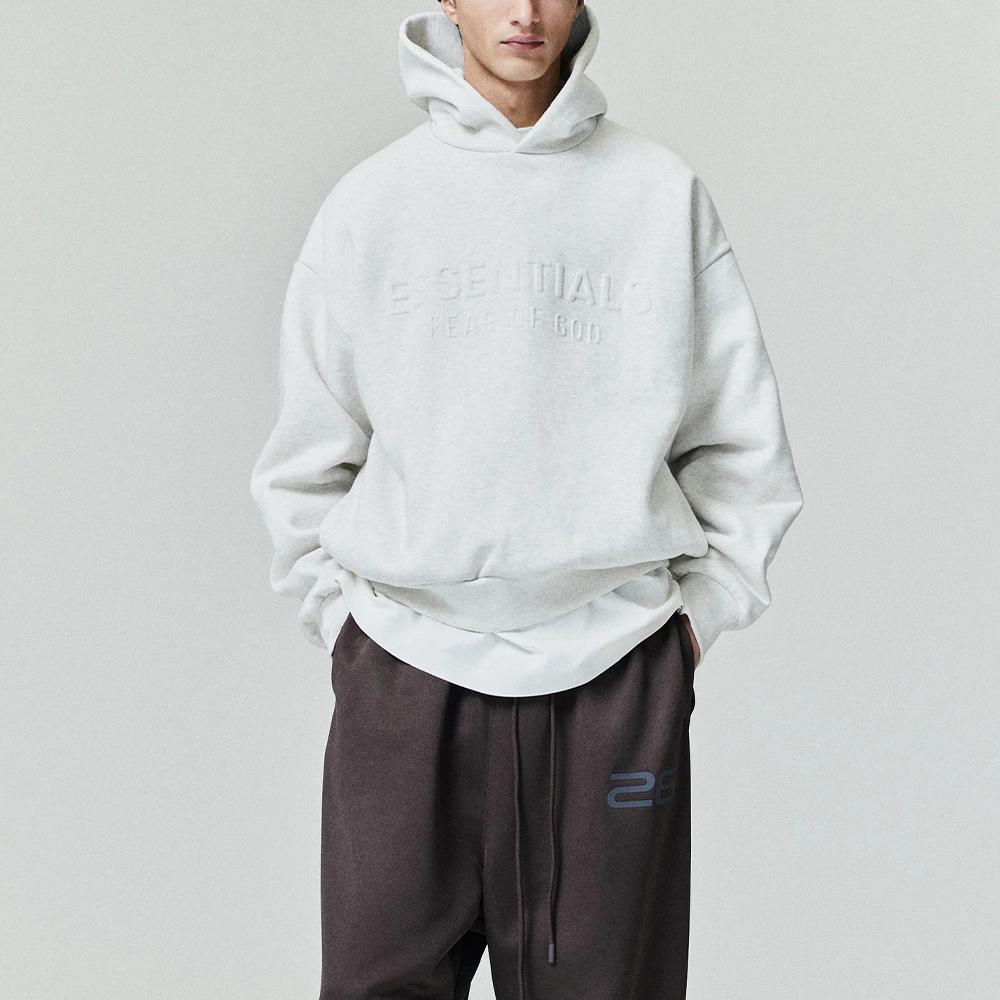 Fear of God Essentials Худи с тиснением Essentials Classic Овсяный меланж Мужские Топы Белый 192HO256212F
