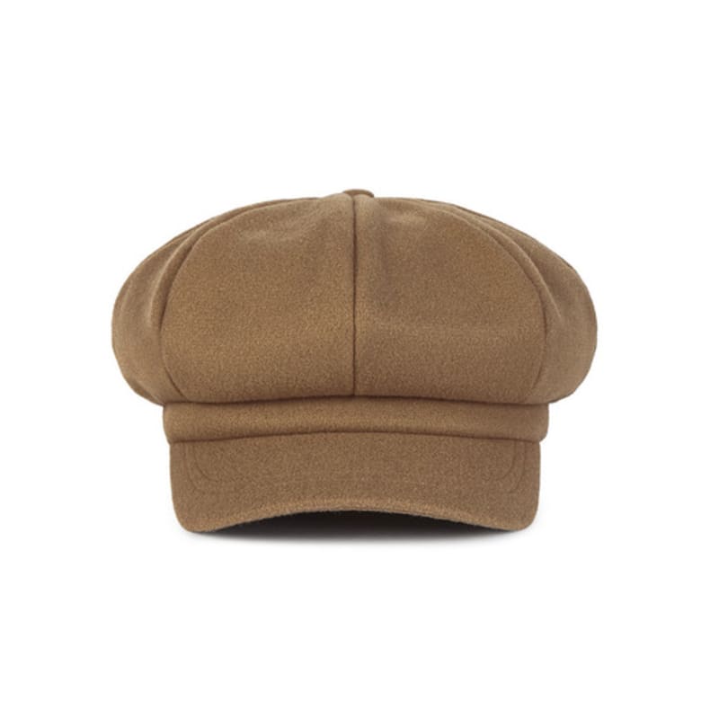 VARZAR VA Square Studded Wool Newsboy Cap Beige