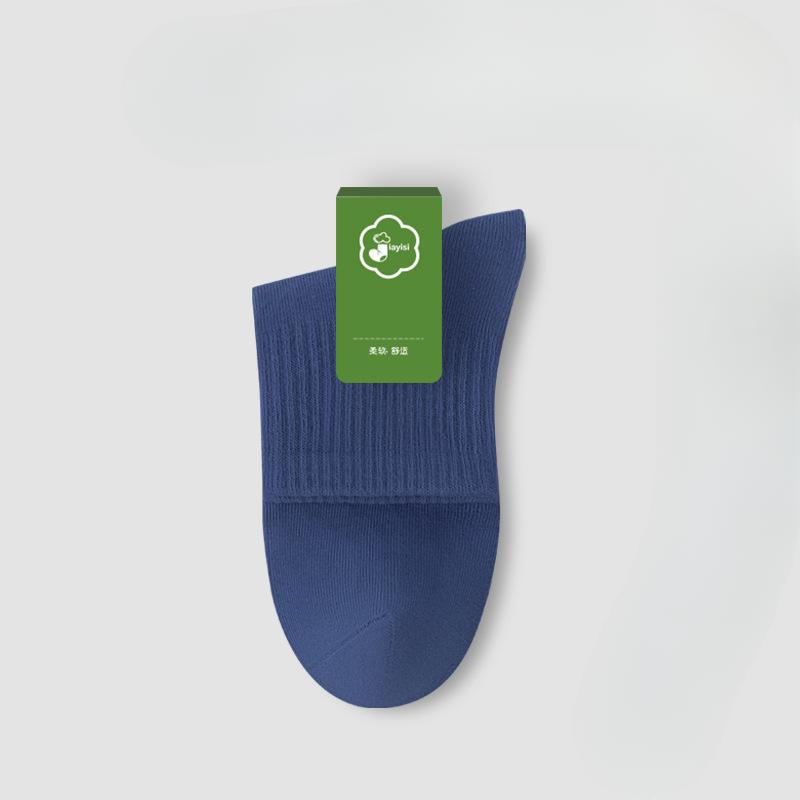 Мужские летние спортивные дезодорирующие влагоотводящие бесшовные носки-гольфы из чистого хлопка