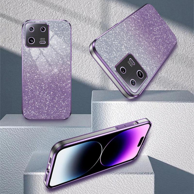 Модные чехлы 2 в 1 с блестящим покрытием для Xiaomi Mi 14 13 Pro 12 11 Lite 11T 13T 12T Redmi Note 13 12 Pro 12S 11 11S 10 9S 9, силиконовый чехол на заднюю панель