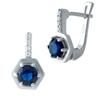 Серебряные серьги с сапфиром nano 0.75ct (1969151)