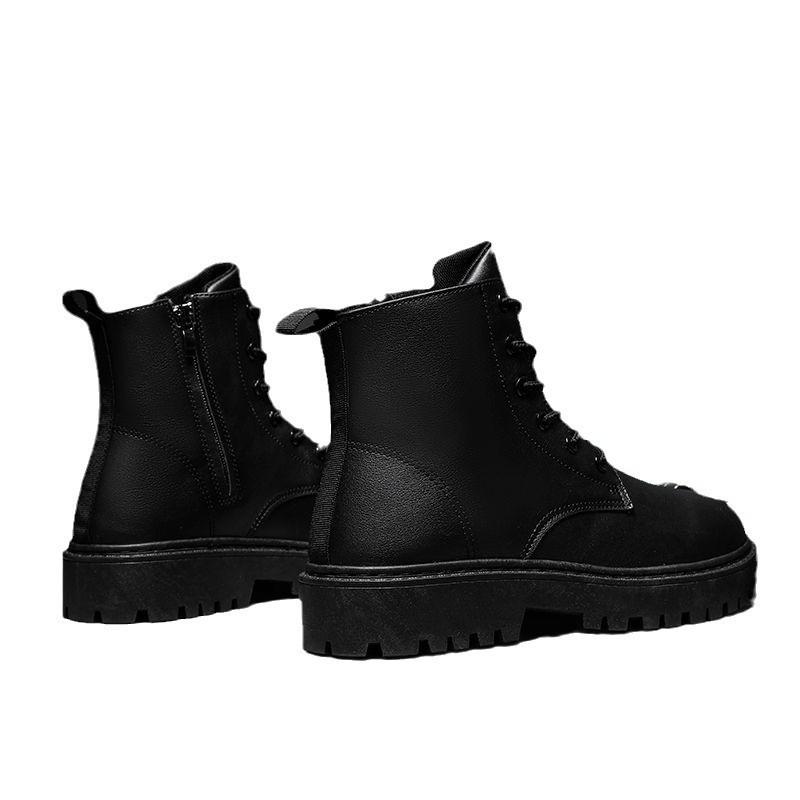 Мужская обувь для шеф-повара, осенние нескользящие водонепроницаемые кухонные высокие кожаные ботинки, черные повседневные кожаные туфли, летние спортивные туфли Martin Tide