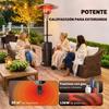 Butane Gas Heater 13 KW With Table Diameter 40 CM Continuous Heat Regulation Anti Tip Over Piezo Ignition And Wheels