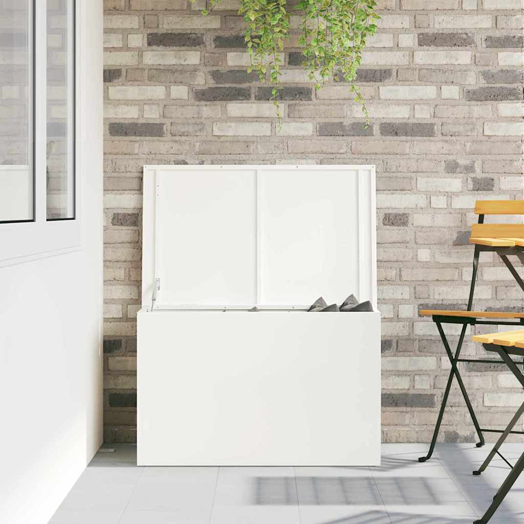 Outdoor Storage Box White 80 x 50.5 x 50 cm Steel