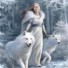 Full 5D DIY Diamond Painting Snow Wolf Girl Diamond Embroidery Cross Stitch Kit Rhinestone Mosaic Home Decor Gift