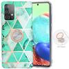 Чехол - BOOLING - для Samsung Galaxy A32 5G - Бирюзовый - С кольцом-подставкой 360° - Мраморный узор