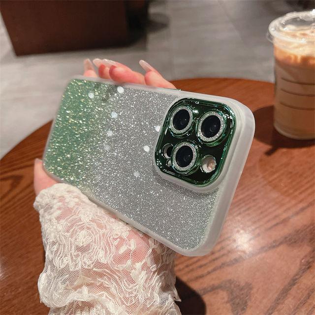 Роскошный блестящий чехол для телефона с градиентом для Iphone 14 13 12 11 Pro Max 14 Plus 14pro 11, противоударный защитный бампер, прозрачный чехол