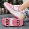 29-40 Детские четырехколесные разборные плоские туфли Runaway Shoes / Колесные скейт-кеды с колесами для женщин