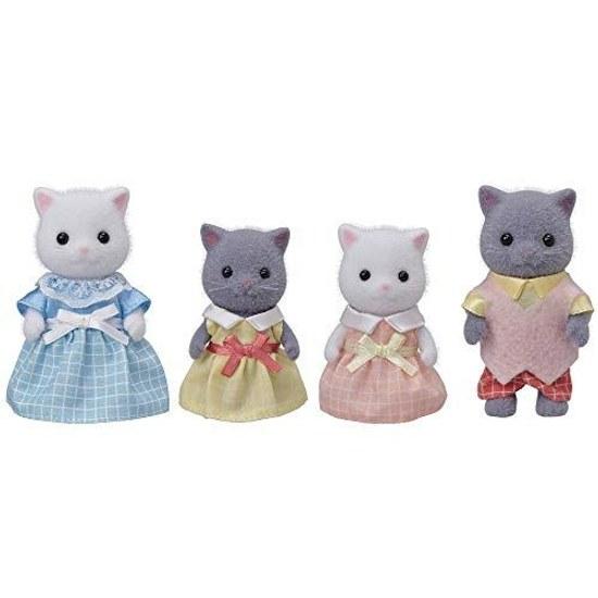 Куклы Sylvanian Families Семья персидских кошек FS-36 Тройняшки Ni-109 Комплект