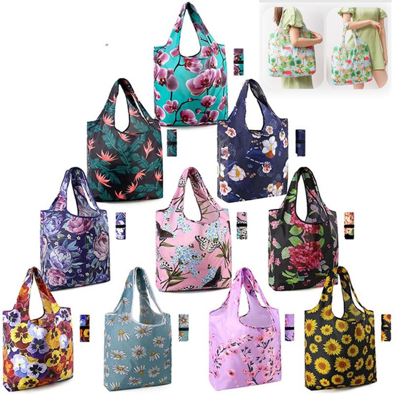 Многоразовые сумки для покупок, складные сумки для продуктов с сумкой на молнии