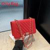 Street Style Small Square Pu Shoulder Bag With Lock Closure For Daily Use