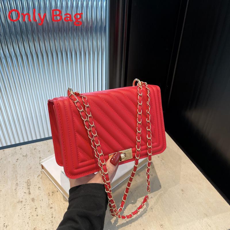 Street Style Small Square Pu Shoulder Bag With Lock Closure For Daily Use