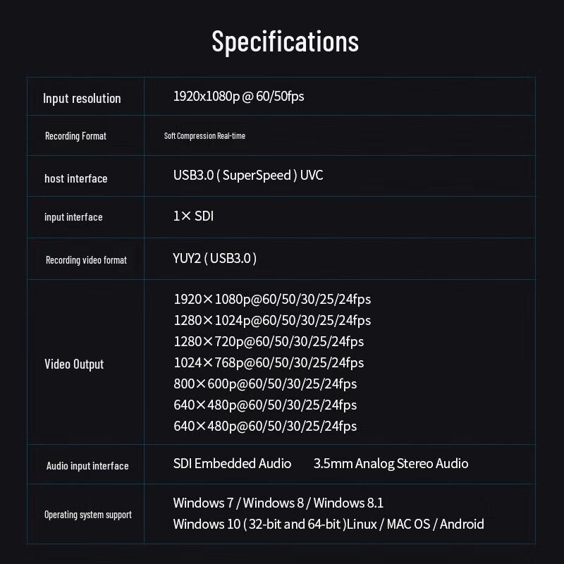 TCHD VideoUB570 USB Driver-Free SDI Capture Card