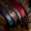 STRAPS Guitar 7cm PAISLEY Red RightOn! Strap, Wide, 95-150cm Long, VELVET-60