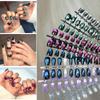 30Pcs Aurora Cat Eye Almond Handmade Press On Nails Color Fake Nails False Nails Artificial Nails Reusable Nail Tips Art UñAs