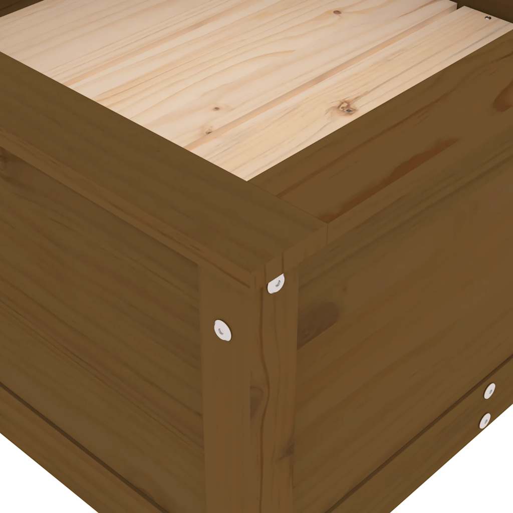 Plant Pot Honey Brown 82.5 x 82.5 x 39 cm Solid Pine Wood