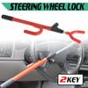 Замок рулевого колеса с двумя стержнями, противоугонная система безопасности, крючок регулируемой длины с 2 ключами