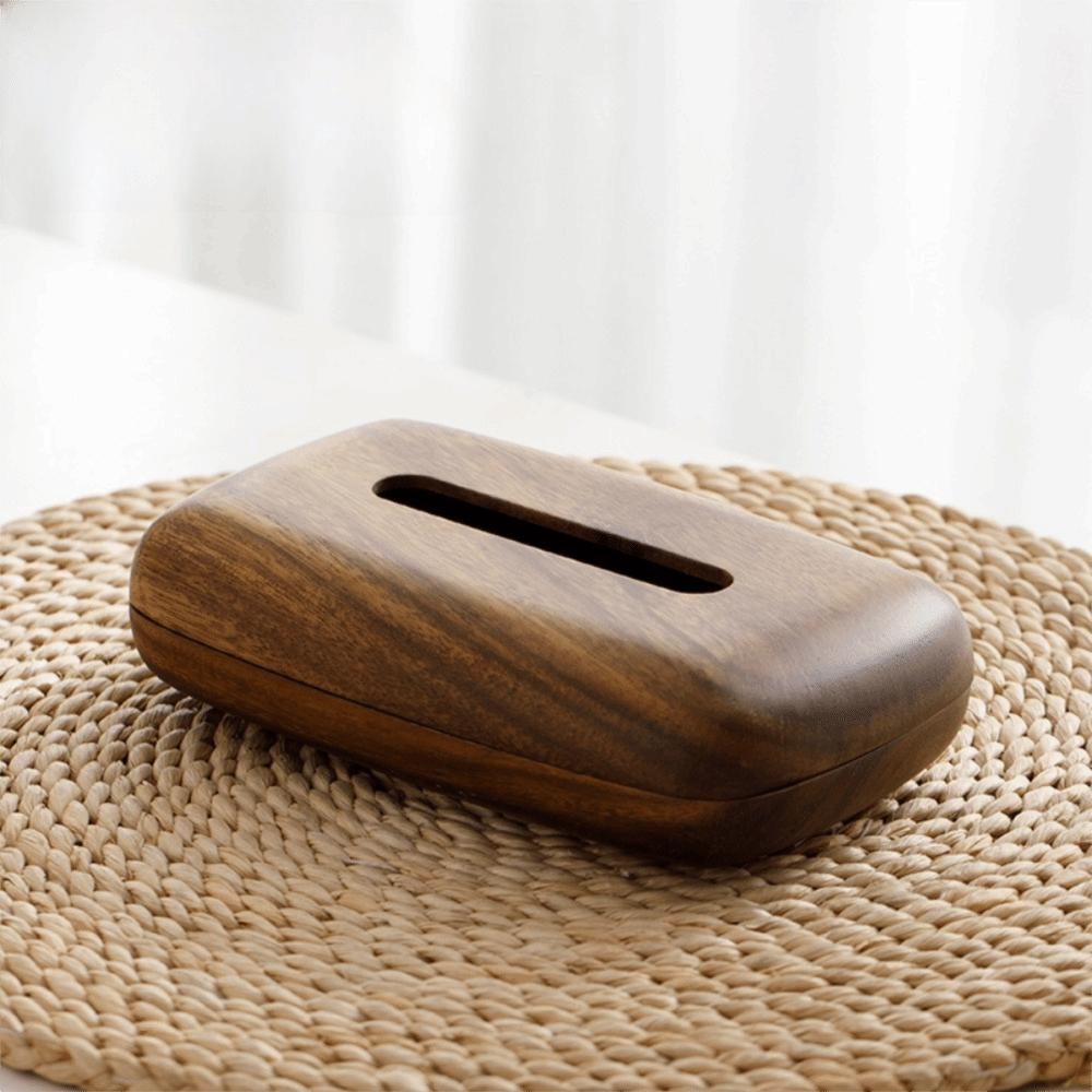 Rectangular Tissue Dispenser Vintage Tissue Paper Holder Modern Walnut Tissue Box Bed Room