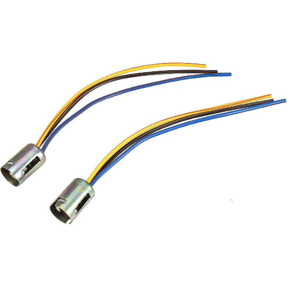 Car Extension Socket Holder Wire Harness Connector Adapter Durable 3 Wire 1157 LED Brake Stop Light Bulb Plastic Metal Bronze Tone (Set of 2)