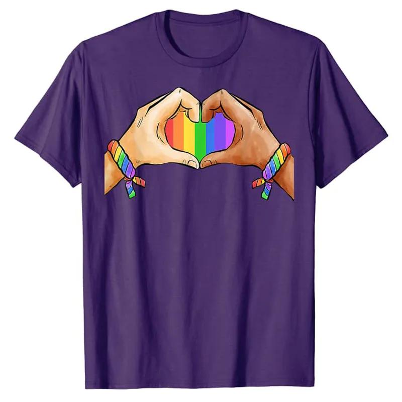Gay Pride Clothing LGBT Rainbow Flag Heart Unity TShirt Love Unit Graphic Saying Tee Tops Lgbtq Aesthetic Clothes HuUnisex Rights