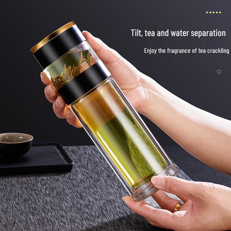 Smart Temperature Double-Layer Glass Tea Infuser Bottle