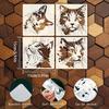 Cat Stencils for Painting Walls 4Pcs Kitten Pattern Hollow Molds Reusable for Home Decor and Scrapbooking DIY Crafts