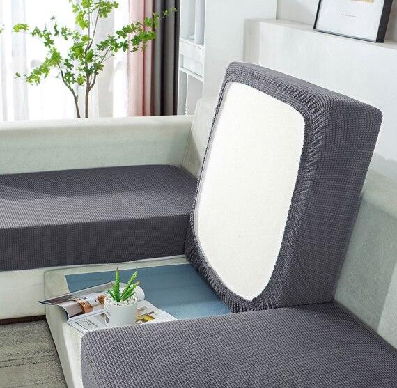 1 Piece Waterproof Stretch Jacquard Cushion Cover with Checks Extra Large Sofa Cushion Furniture Protector Sofa Cover Soft Flexibility