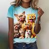 3D Printed Funny Cat T-Shirt For Women Cute Pet Animal Pattern Tees Summer Casual Short Sleeves Oversized T Shirts O-Neck Tops