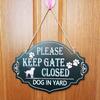 Pet Safety Sign Rusts Free Weatherproof Dog Safety Sign Easy to Install 12.99x9.05inch Wood Please Keep Gate Closed Sign