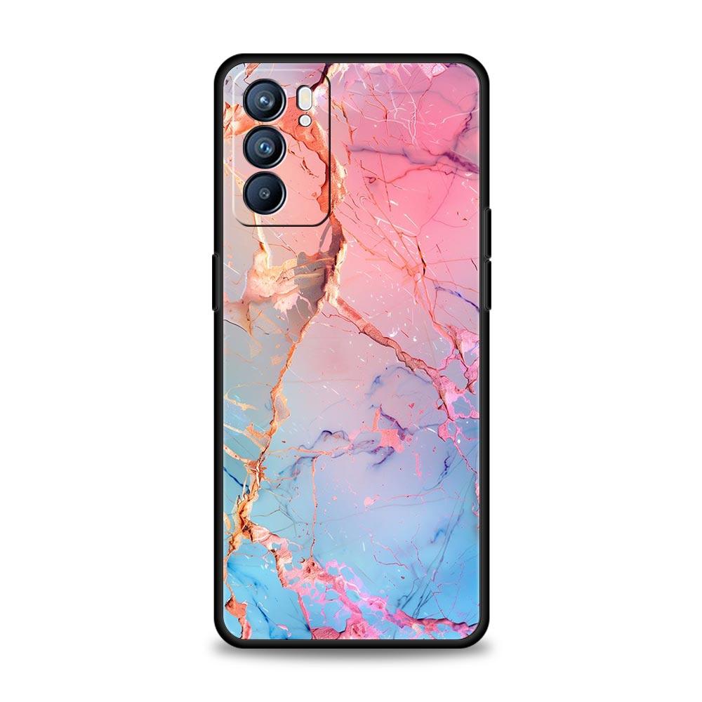 Чехол для телефона для Oppo Find X6 Pro X5 A54 A53 A52 A9 A15 A95 A17 A16 A76 A74 A57 A31 Reno8 Reno7 Reno6 Pro 5G Cover Мраморный