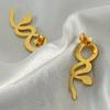 Новые серьги-змеи из нержавеющей стали с гальваническим покрытием из титановой стали, модные, легкие, роскошные серьги