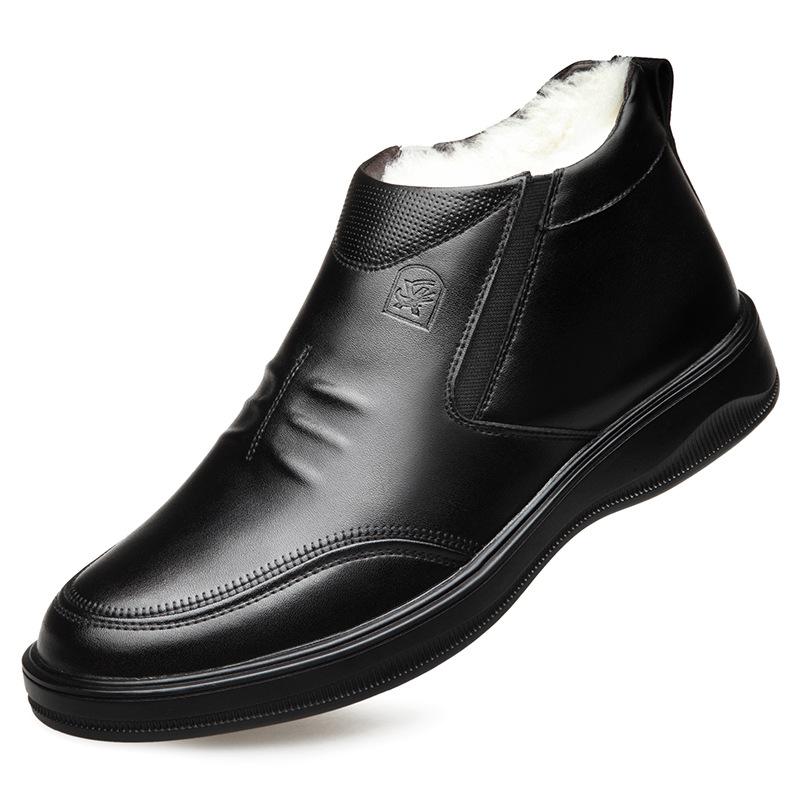 Winter Genuine Leather Men's Shoes Oxford Slip-on Classic Male Dress Shoes Luxury Business Footwear Wedding Shoes Formal Shoes