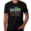 Mi Clase Es Su Clase Bilingual Spanish Teacher Heart Cactus T-Shirt T Shirts for Man Cotton Soft T Shirt Personalised T-Shirt