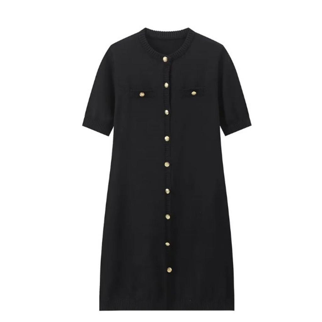 Elegant Knit Mini Dress Women Street Slim High Waist Short Sleeve Rib Sweater Dresses Vacation Bodycon Knitwear Dress