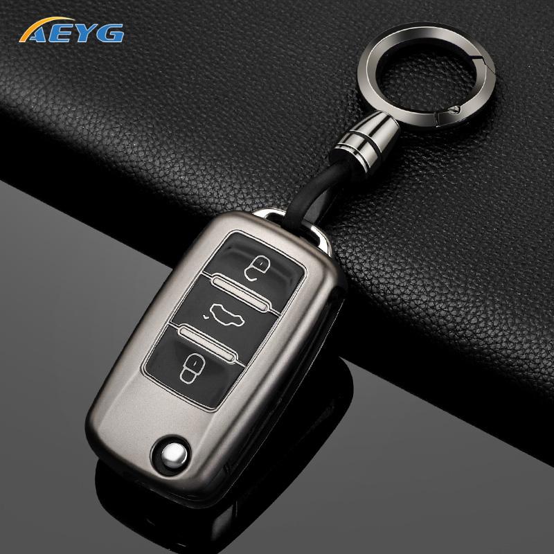 ТПУ Чехол для складного ключа автомобиля Брелок Подходит для Volkswagen Vw Polo Golf Passat Tiguan Beetle Caddy Eos Skoda Octavia Seat Leon Alte