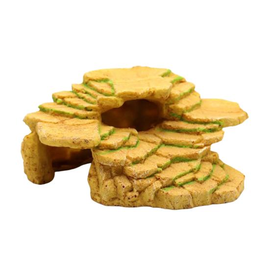 Fish Tank Terrace Wear-resistant Unbreakable Non-fading Pollution-free Sunset Ladder Tortoise Climbing Staircase Rock for Aquarium