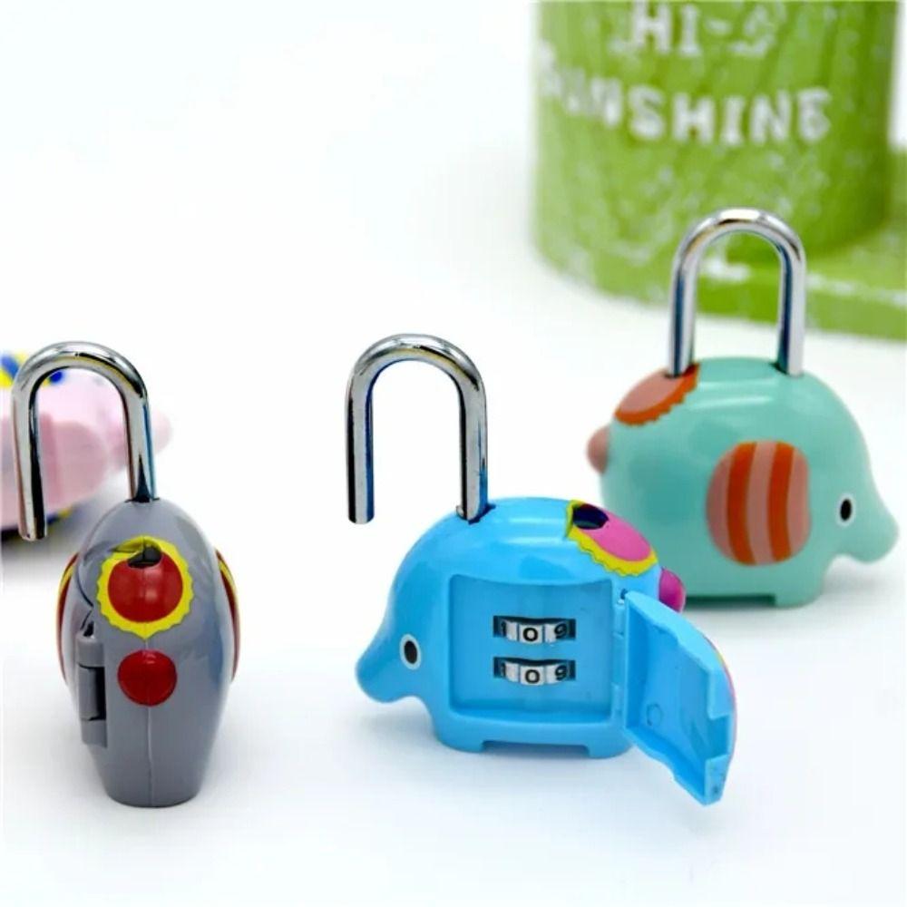 Random Color Dormitory Cabinet Lock Anti-theft Backpack Zipper Lock Cute Digit Password Lock Home