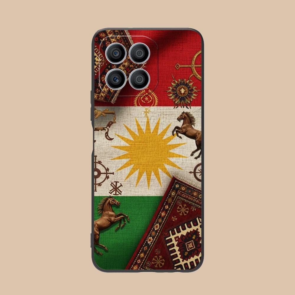 Матовая TPU чехол для мобильного телефона с флагом Курдистана для Honor 90 80 70 60 50 30 20 10 9 8 7 Pro S SE Lite 5G Цветная печатная крышка