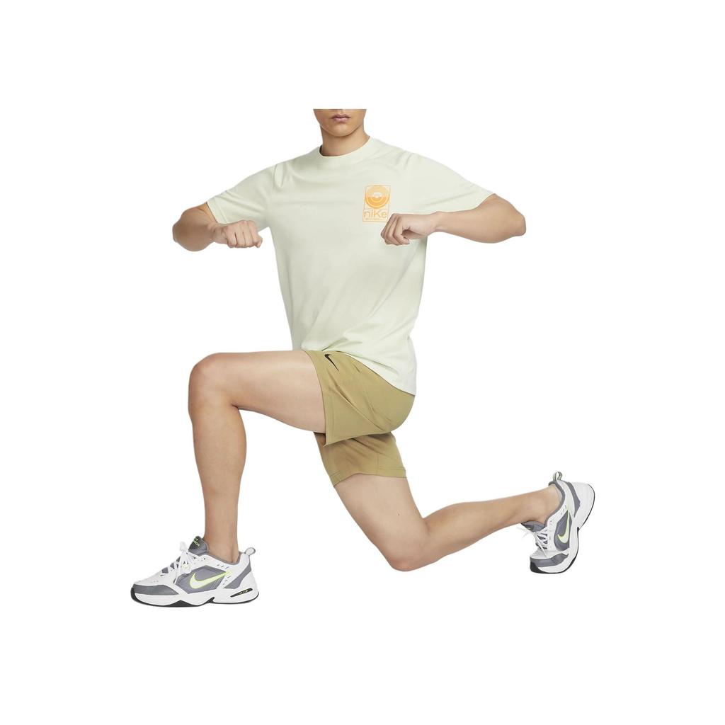 Nike Американская винтажная футболка с круглым вырезом и буквенным принтом, повседневная футболка с короткими рукавами, мужские топы, светло-зеленый FN3320-020