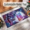 Truck Theme Crystal Velvet Floor Rug Personalized Custom Name Text Warm Carpet Home Decoration