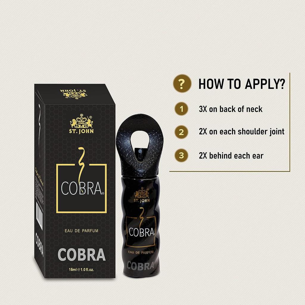 ST. JOHN COBRA Body Perfume For Men | Irresistible Scent Fresh & Soothing Good Fragrance Perfume For Men | Long Lasting Smell, Eau De Parfum - 30Ml