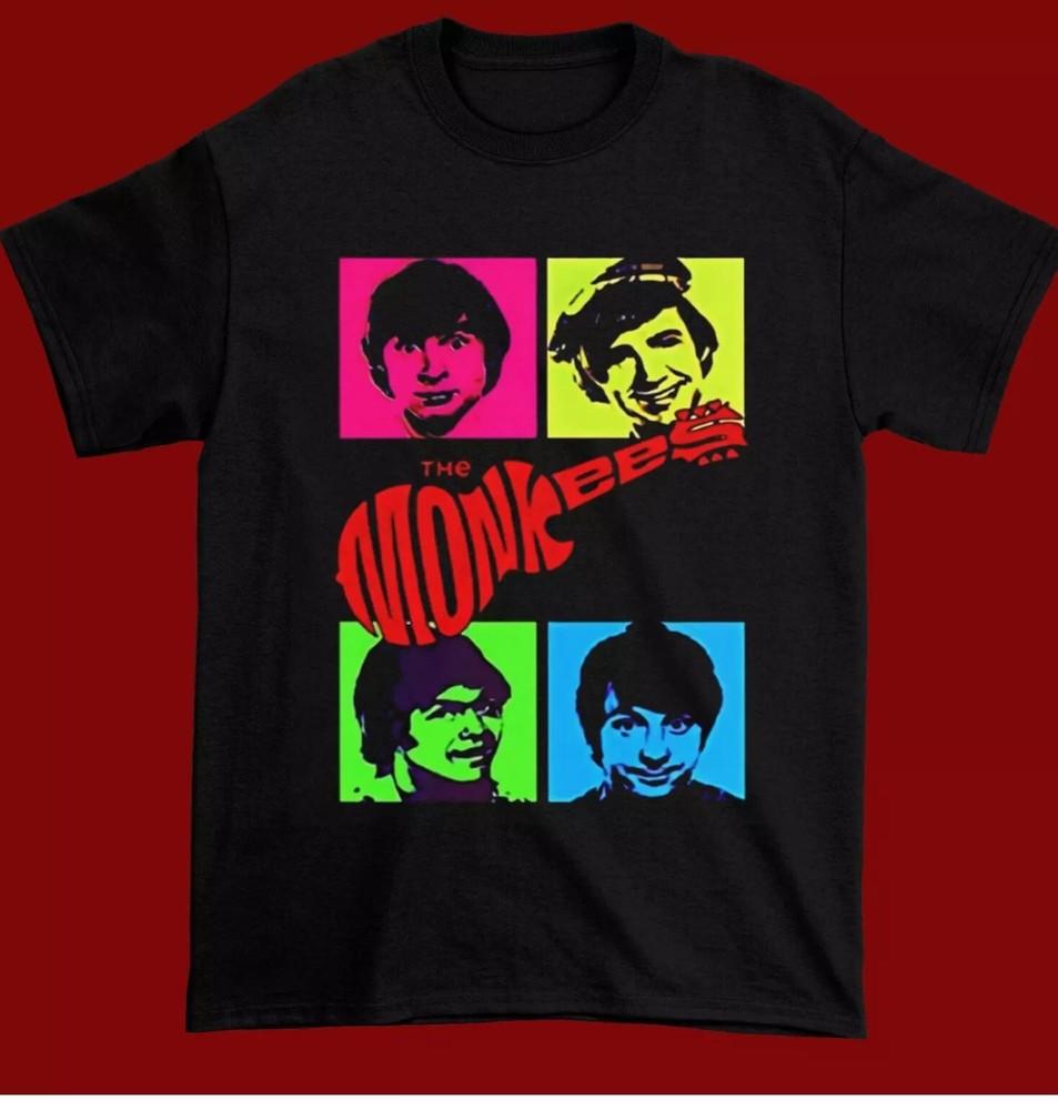 Новая Популярная Футболка The Monkees в Цвете Черная Размер S-5XL Футболка Унисекс Футболка