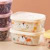 Контейнеры для хранения продуктов с крышками Сохранение свежести Подходят для микроволновой печи Мультяшные контейнеры для заморозки Бежевый