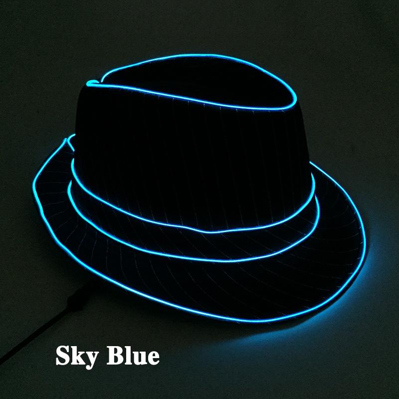 10 Light Colors Bucket Hats Women Men Decorative Headgear Night Hats Caps Attractive Holiday Party Favors DIY EL Wire Hats