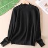 Top for Women Autumn Winter Large Size Loose Long Sleeve Knit Half-High Neck Pullover Sweaters Top