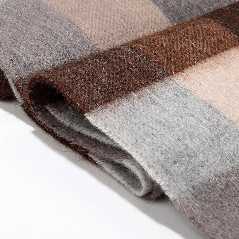 Шарф из чистой шерсти, осенне-зимний шарф, основовязаный классический клетчатый теплый шарф из овечьей шерсти, унисекс