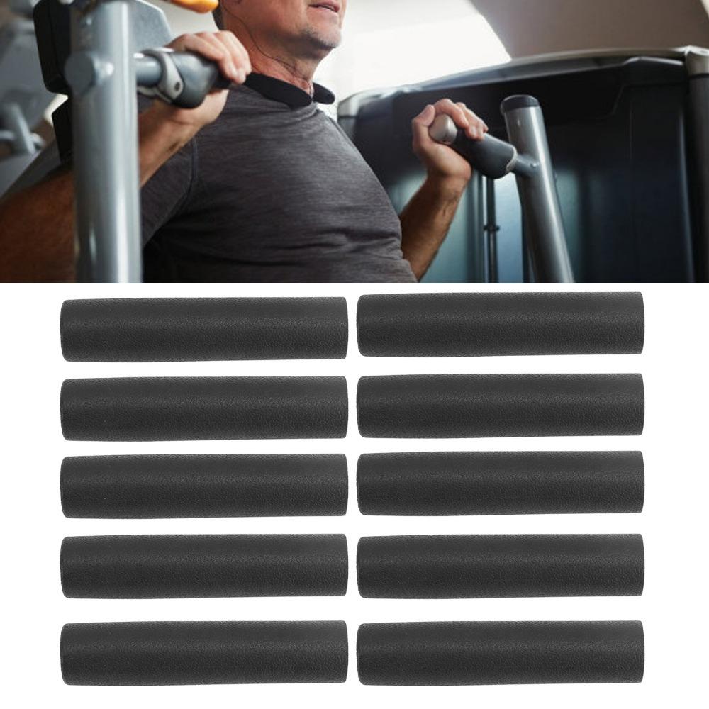 10pcs Rubber Handle Grip Covers Black Grip Tubes Portable Replacement Grips Straight Handles