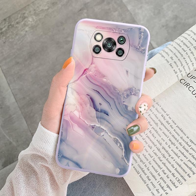 Чехол Poco X3 Pro Pocox3 NFC Роскошный Блестящий Золотая Фольга Океанский Мрамор Силиконовый Мягкий Чехол для Телефона для Xiaomi Poco X3 X5 X6 Pro