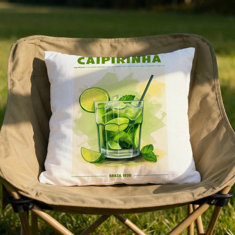 Caipirinha Cocktail Cushion Cover Soft Reversible  Durable Pillow Cover  MultiScene Use for Home  Car Daily Comfort