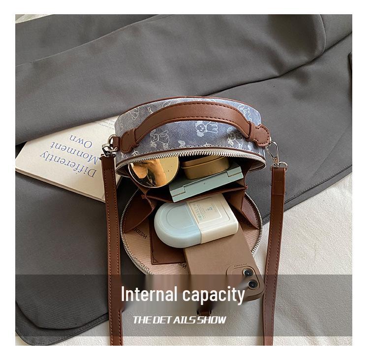 Женская круглая сумка для торта - Стильный принт, дизайн "маленький аромат", универсальная сумка через плечо/кроссбоди